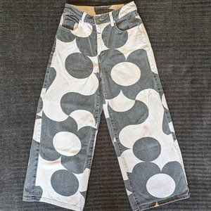 High Waisted Floral BW Straight Leg Pants